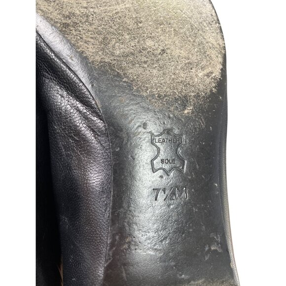 Tory Burch Womens Black Leather Flats Gold Hardware Size 7.5M SKU 8847 - Picture 6 of 16